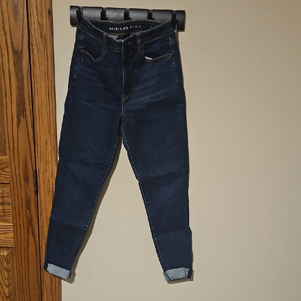 American Eagle Outfitters Dark Indigo High-Rise Skinny Jeans